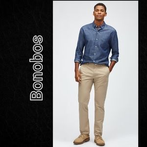 Bonobos 100% Cotton Khaki Pants 32 X 32 Khaki